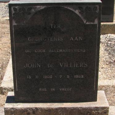 VILLIERS John, de 1900-1969