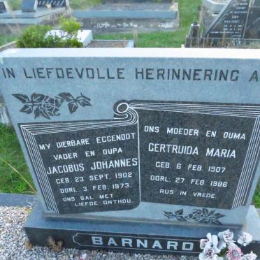 BARNARD Jacobus Johannes 1902-1973 & Gertruida Maria 1907-1986