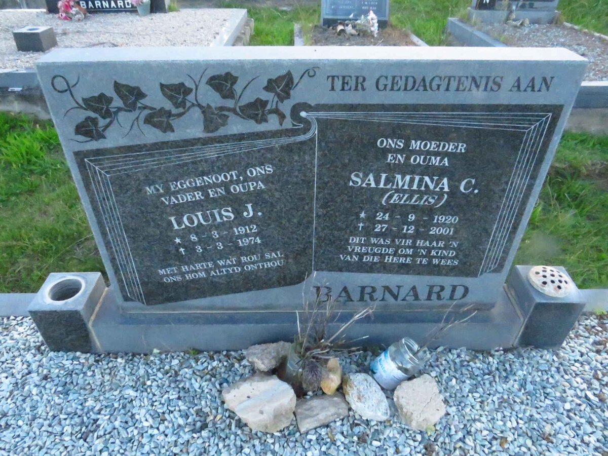 BARNARD Louis J. 1912-1974 & Salmina C. ELLIS 1920-2001