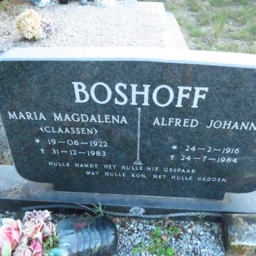 BOSHOFF Alfred Johannes 1916-1984 & Maria Magdalena CLAASSEN 1922-1983