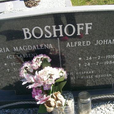 BOSHOFF Alfred Johannes 1916-1984 &amp; Maria Magdalena CLAASSEN 1922-1983