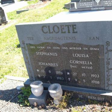CLOETE Stephanus Johannes 1896-1983 &amp; Louisa Cornelia MEYER 1903-1988