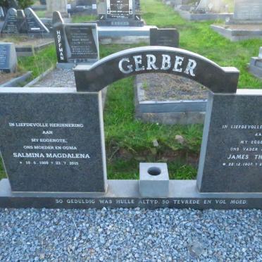 GERBER James Thomas 1907-1974 & Salmina Magdalena 1909-2015
