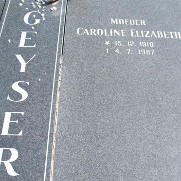 GEYSER Caroline Elizabeth 1910-1987