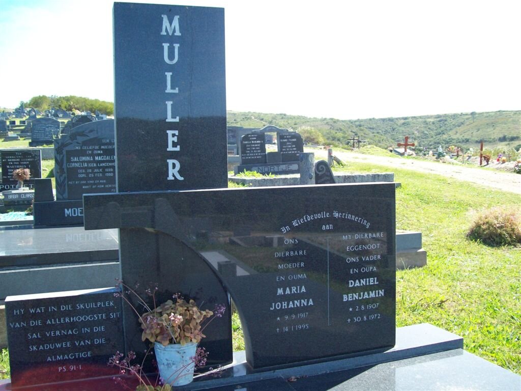 MULLER Daniel Benjamin 1907-1972 &amp; Maria Johanna 1917-1995
