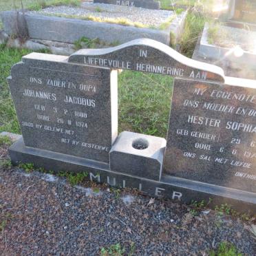 MULLER Johannes Jacobus 1888-1974 &amp; Hester Sophia GERBER 1899-1974