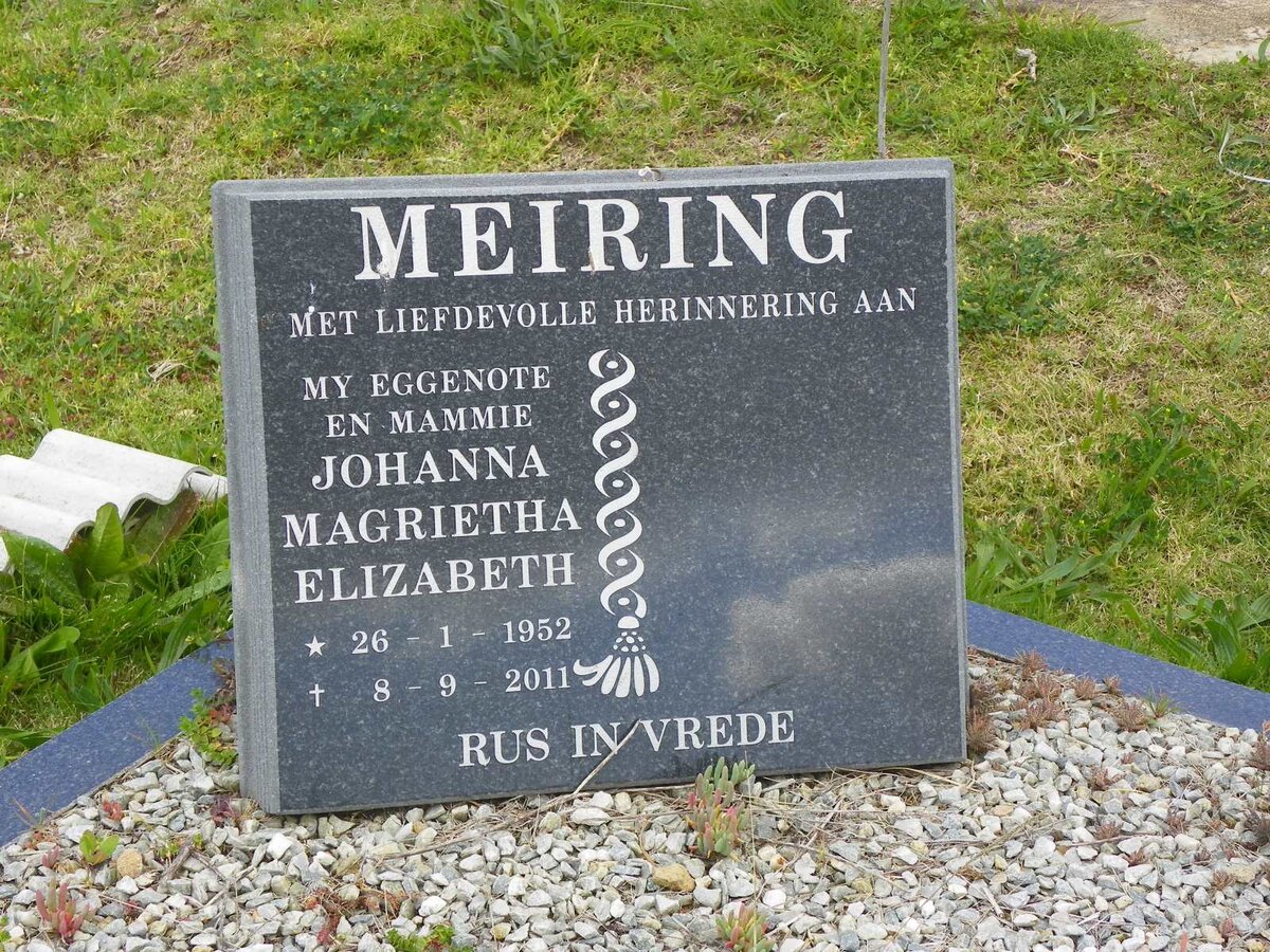 MEIRING Johanna Magrietha Elizabeth 1952-2011