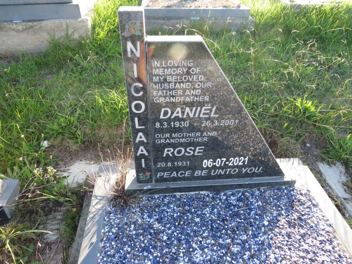 NICOLAAI Daniel 1930-2001 &amp; Rose 1931-2021