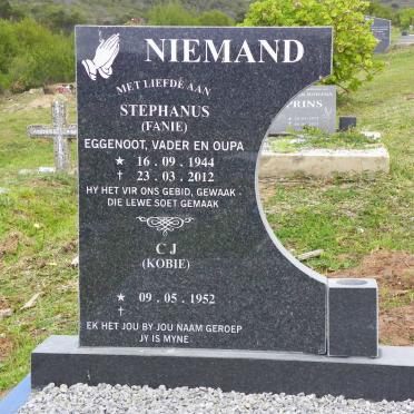 NIEMAND Stephanus 1944-2012 &amp; C.J. 1952-