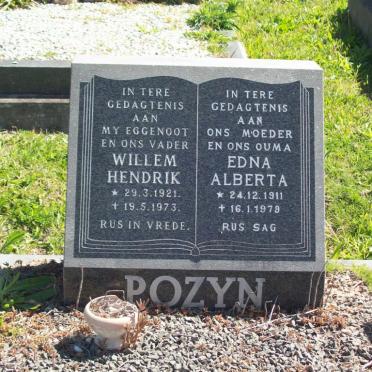 POZYN Willem Hendrik 1921-1973 &amp; Edna Alberta 1911-1979