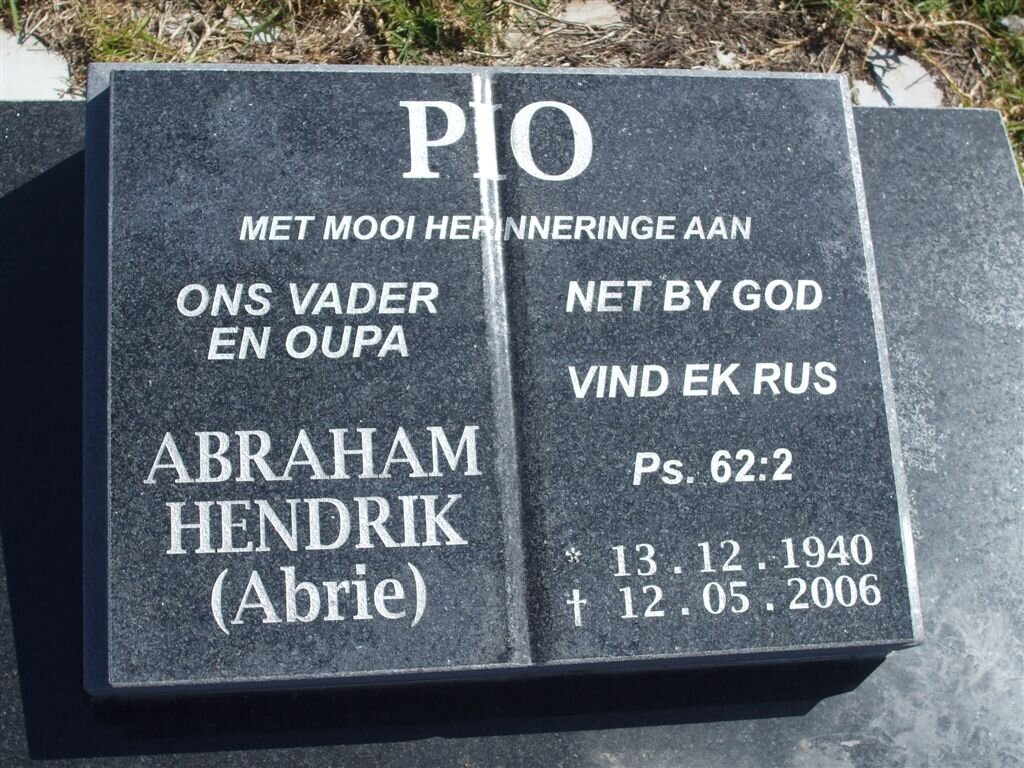PIO Abraham Hendrik 1940-2006