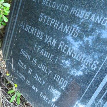 RENSBURG Stephanus Albertus, van 1900-1966
