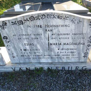 RENSBURG Esais, van 1913-1984 &amp; Maria Magdalena 1909-1983