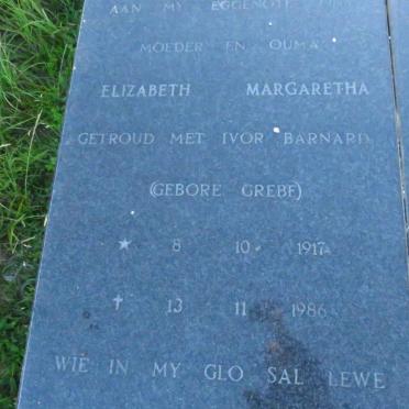 BARNARD Elizabeth Margaretha voorheen STANDER nee GREBE 1917-1986