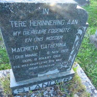 STANDER Magrieta Catherina nee MINNIE 1920-1965