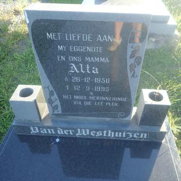 WESTHUIZEN Alta, van der 1950-1995