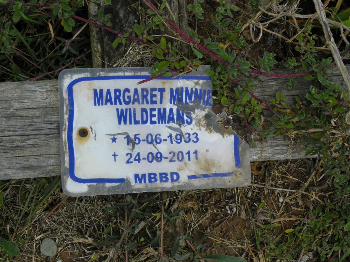 WILDEMANS Margaret Minnie 1933-2011