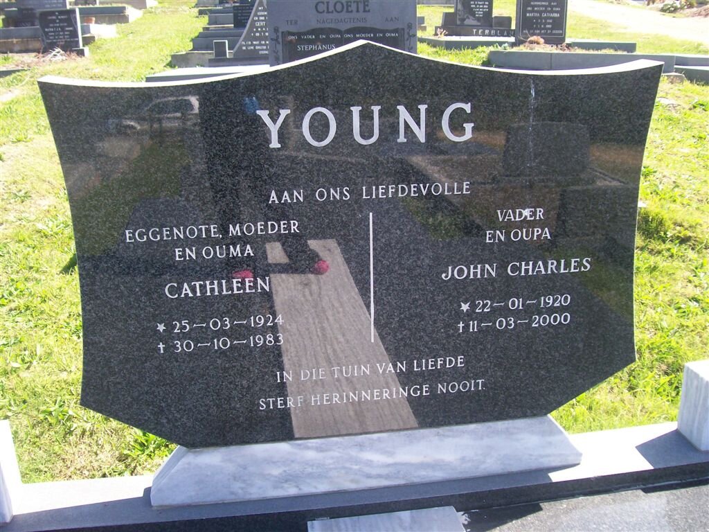 YOUNG John Charles 1920-2000 &amp; Cathleen 1924-1983