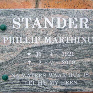 STANDER Phillip Marthinus 1921-2009