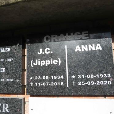 CRAUSE Anna 1933-2020 & J.C. 1934-2016