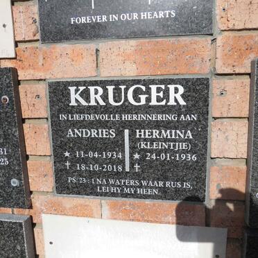 KRUGER Andries 1934-2018 & Hermina 1936-