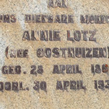 LOTZ Annie nee OOSTHUIZEN 1869-1932