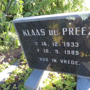 PREEZ Klaas, du 1933-1985
