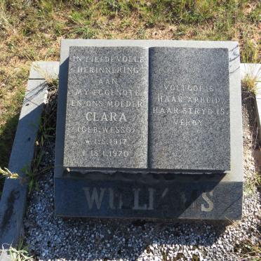 WILLIAMS Clara nee WESSO 1917-1970