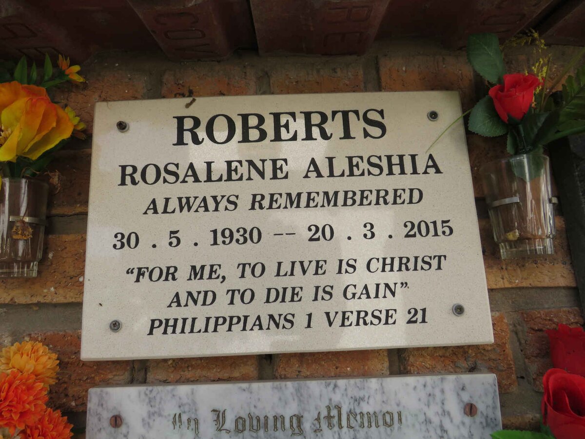 ROBERTS Rosalene Aleshia 1930-2015