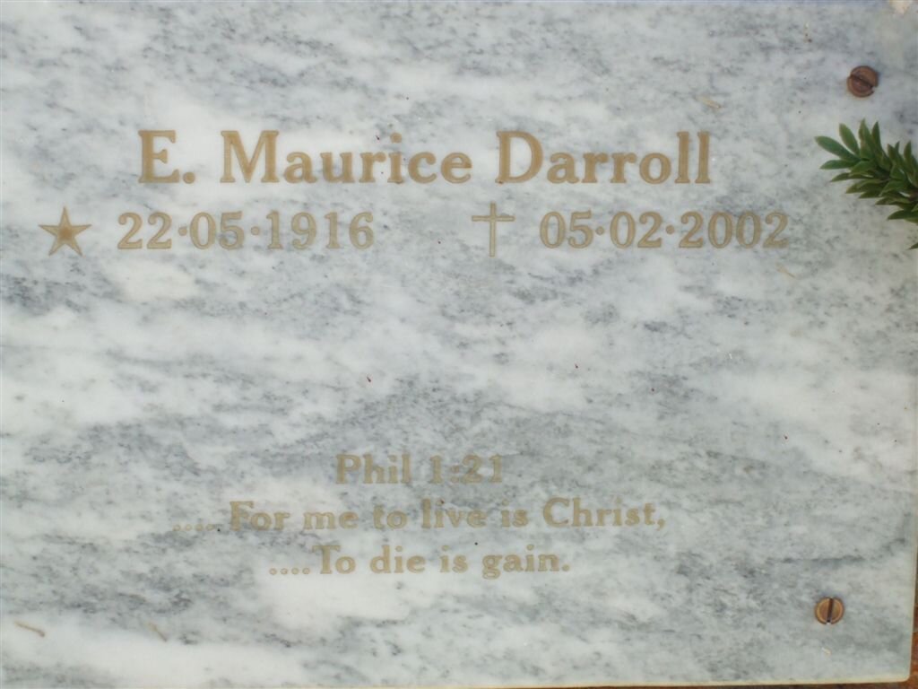 DARROLL E. Maurice 1916-2002