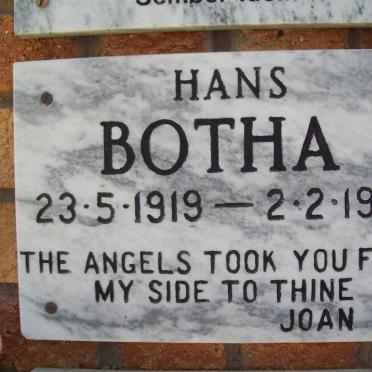 BOTHA Hans 1919-1991
