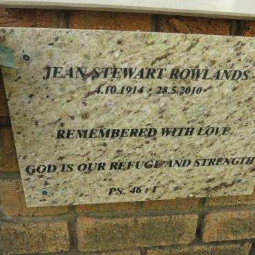 ROWLANDS Jean Stewart 1914-2010