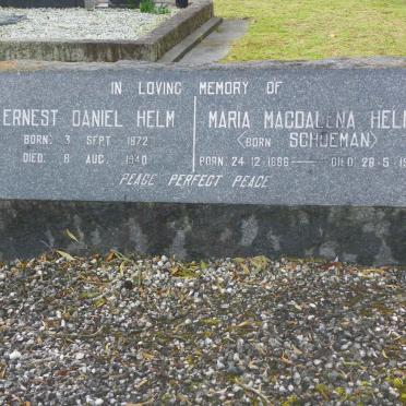 HELM Ernest Daniel 1872-1940 &amp; Maria Magdalena SCHOEMAN 1886-1972