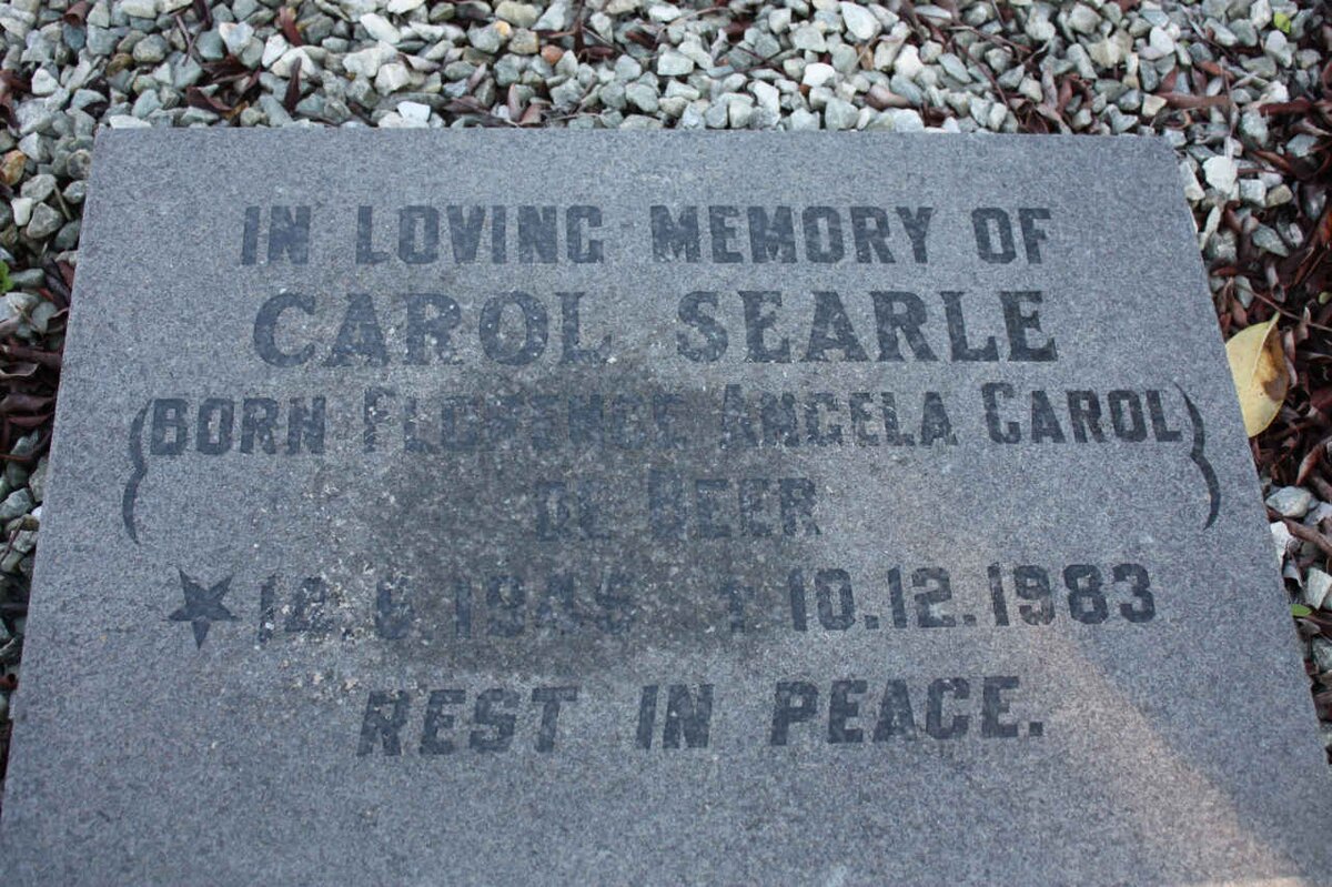 SEARLE Florence Angela Carol nee DE BEER 1945-1983