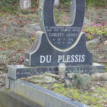 PLESSIS Christy James, du 1932-1987