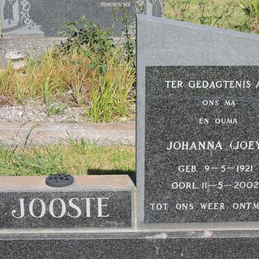 JOOSTE P.J. 1913-1986 &amp; Johanna 1921-2002