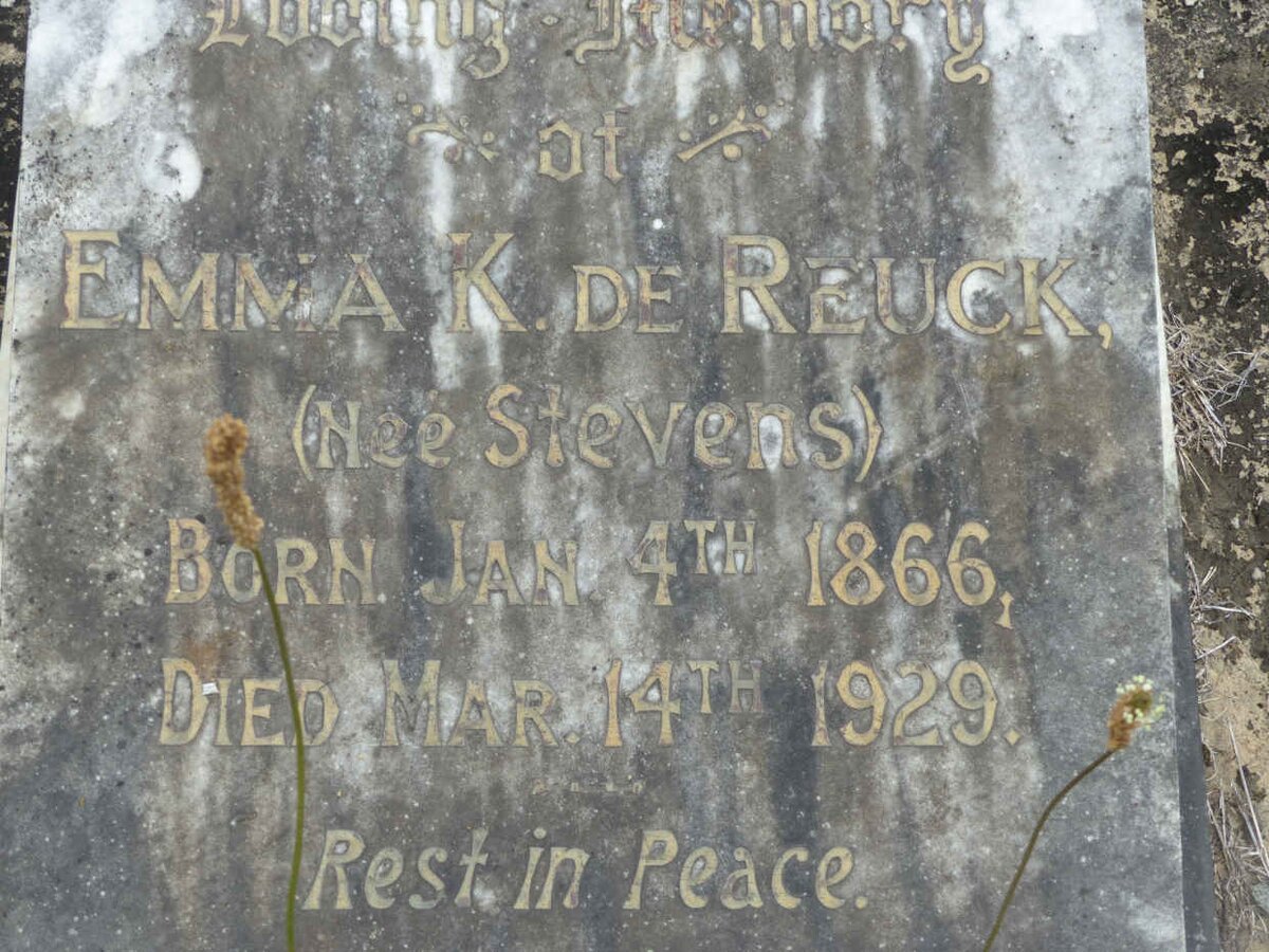 REUK Emma K., de nee  STEVENS 1866-1929