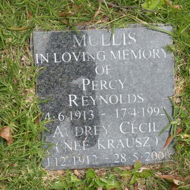 MULLIS Percy Reynolds 1913-1992 &amp; Audrey Cecil KRAUSZ 1912-2006