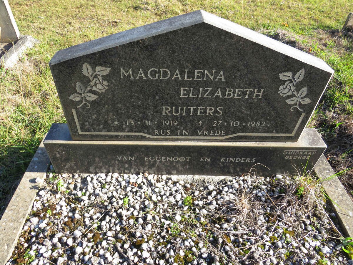 RUITERS Magdalena Elizabeth 1919-1982