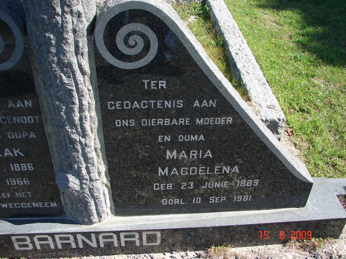 BARNARD Maria Magdalena 1889-1981