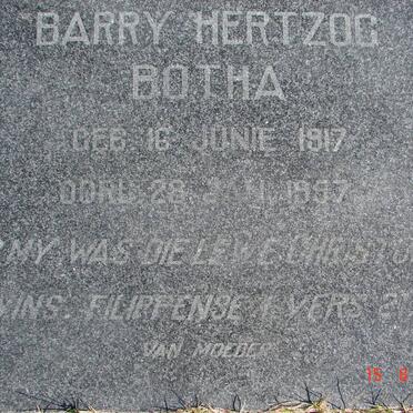 BOTHA Barry Hertzog 1917-1957