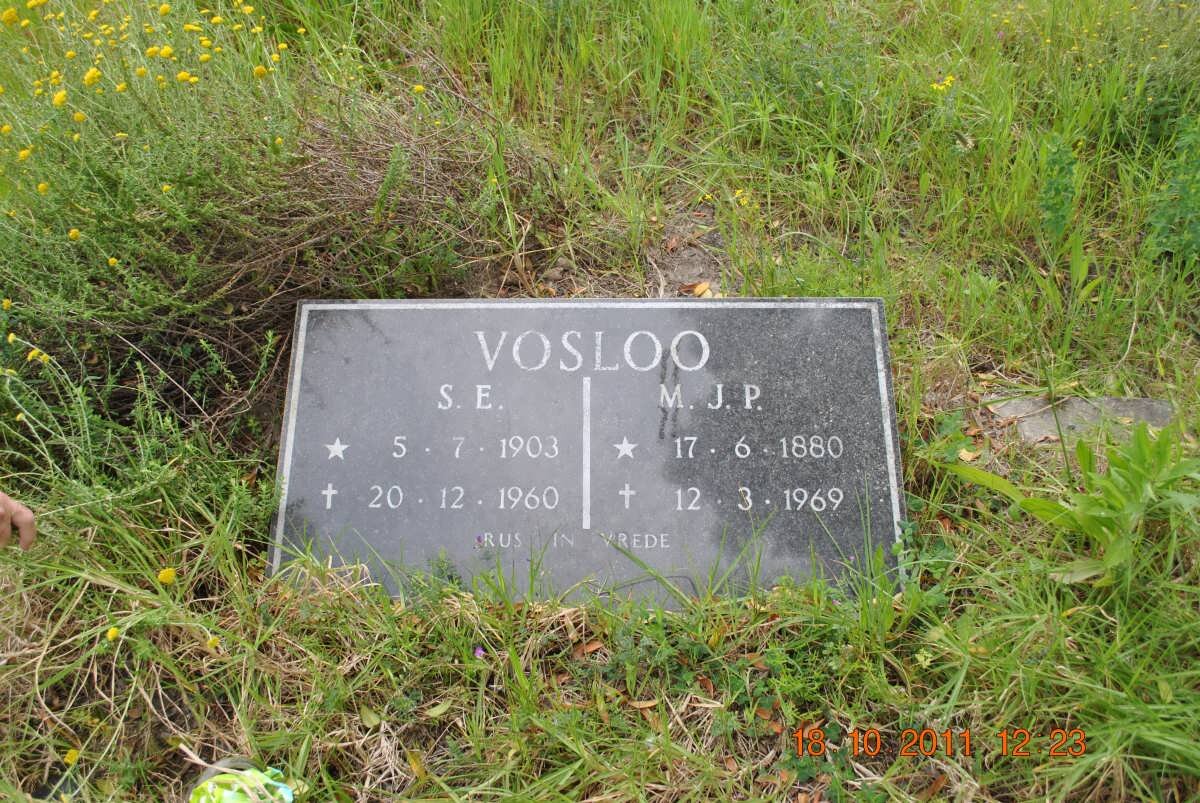 VOSLOO M.J.P. 1880-1969 :: VOSLOO S.E. 1903-1960