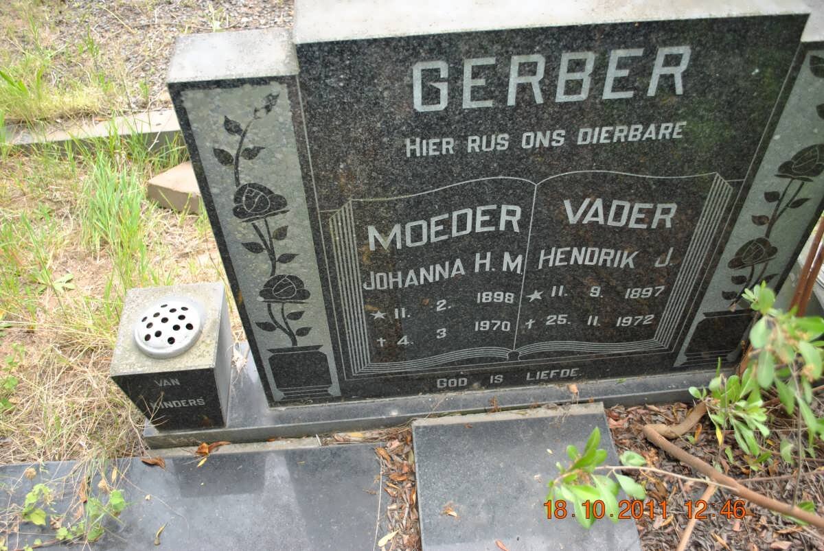 GERBER Hendrik J. 1897-1972 &amp; Johanna H.M. 1898-1970