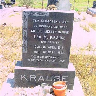 KRAUSE Lea M. nee GREEFF 1919-1963