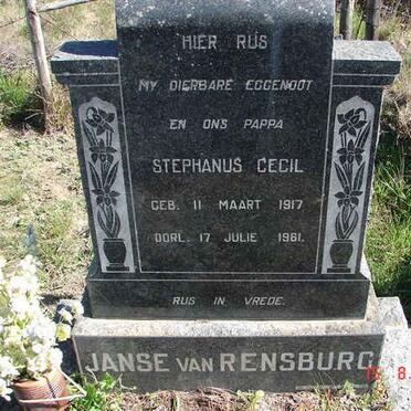 RENSBURG Stephanus Cecil, Janse van 1917-1961