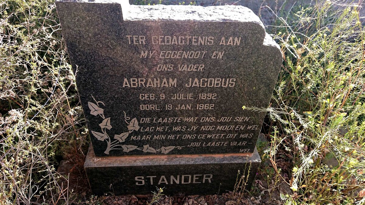 STANDER Abraham Jacobus 1892-1962