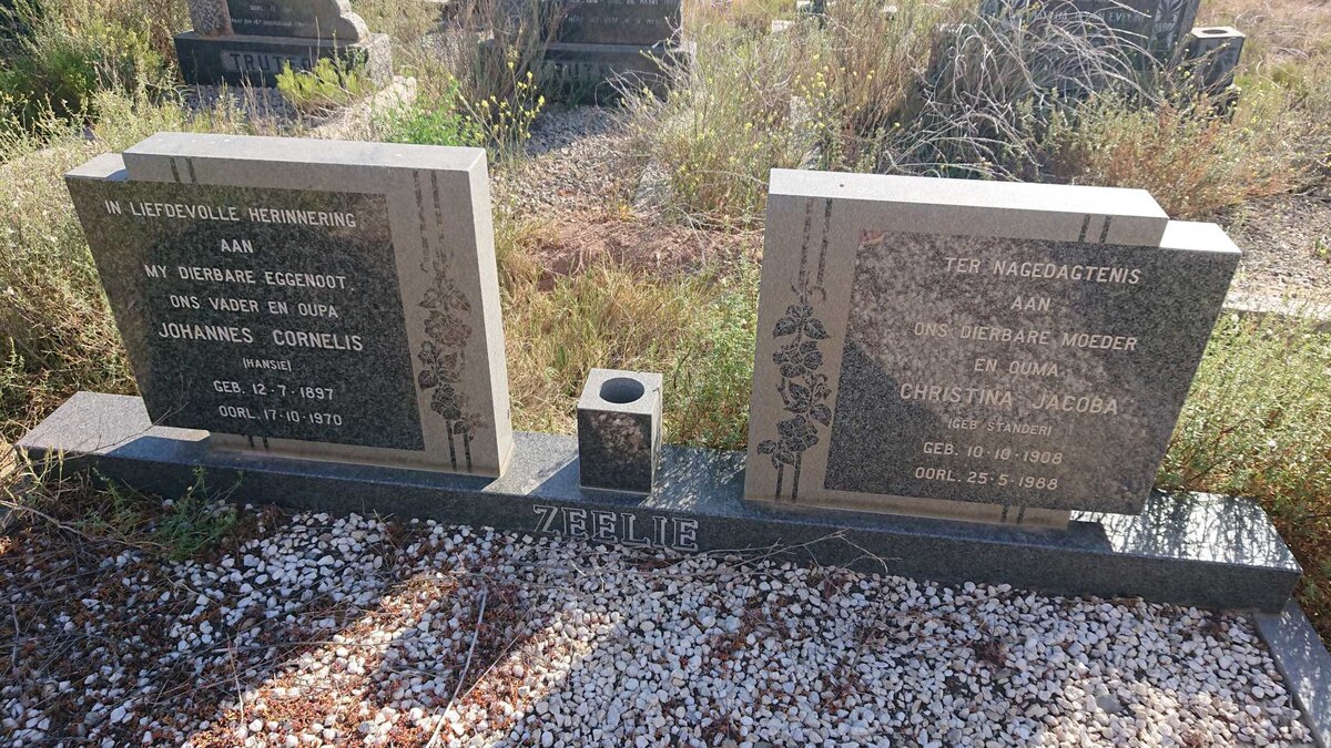 ZEELIE Johannes Cornelus 1897-1970 & Christina Jacoba STANDER 1908-1988