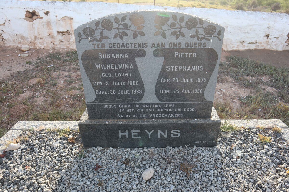 HEYNS Pieter Stephanus 1875-1950 &amp; Susanna Wilhelmina LOUW 1888-1963