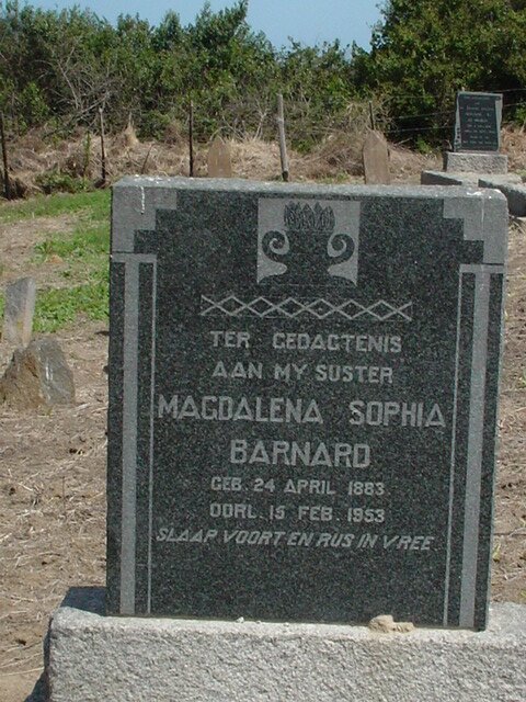 BARNARD Magdalena Sophia 1883-1953