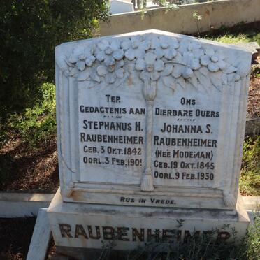 RAUBENHEIMER Stephanus H. 1842-1901 &amp; Johanna S. MODEMAN 1845-1930